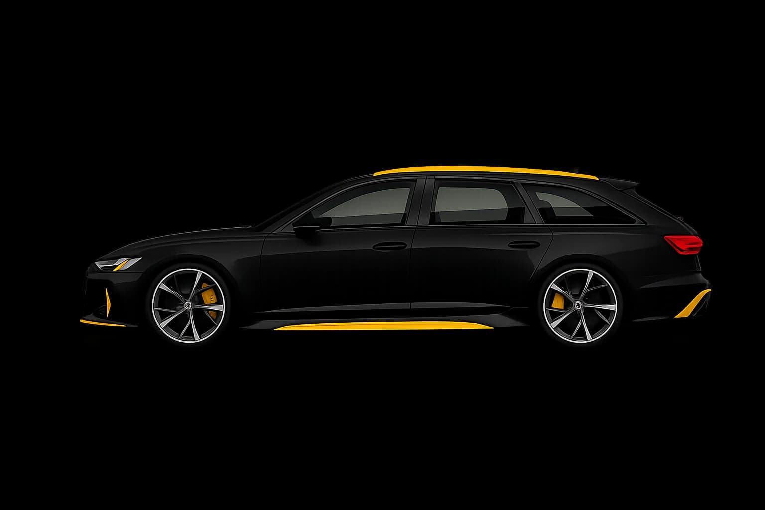 Audi A6 noire et jaune Taxi du Môle
